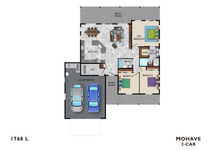 Mohave 2 car - L color Floor plan