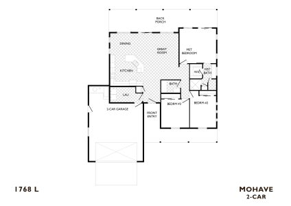 Mohave 2 car - L gray Floor plan