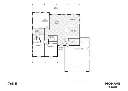 Mohave 2 car - R gray Floor plan
